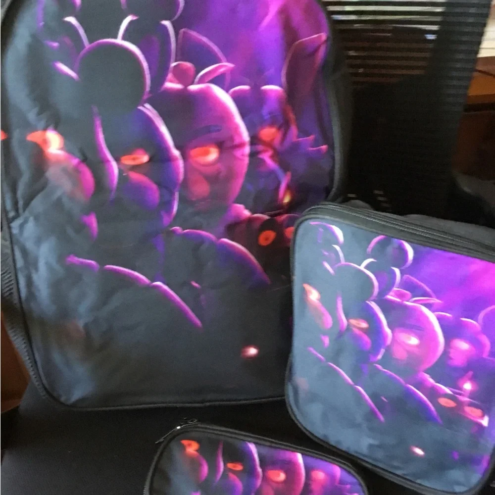 Purple Patterned Set of 3 piece backpacks